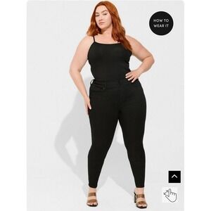 Torrid 18S Super Stretch High Rise Jeggings Black Skinny Jeans Short